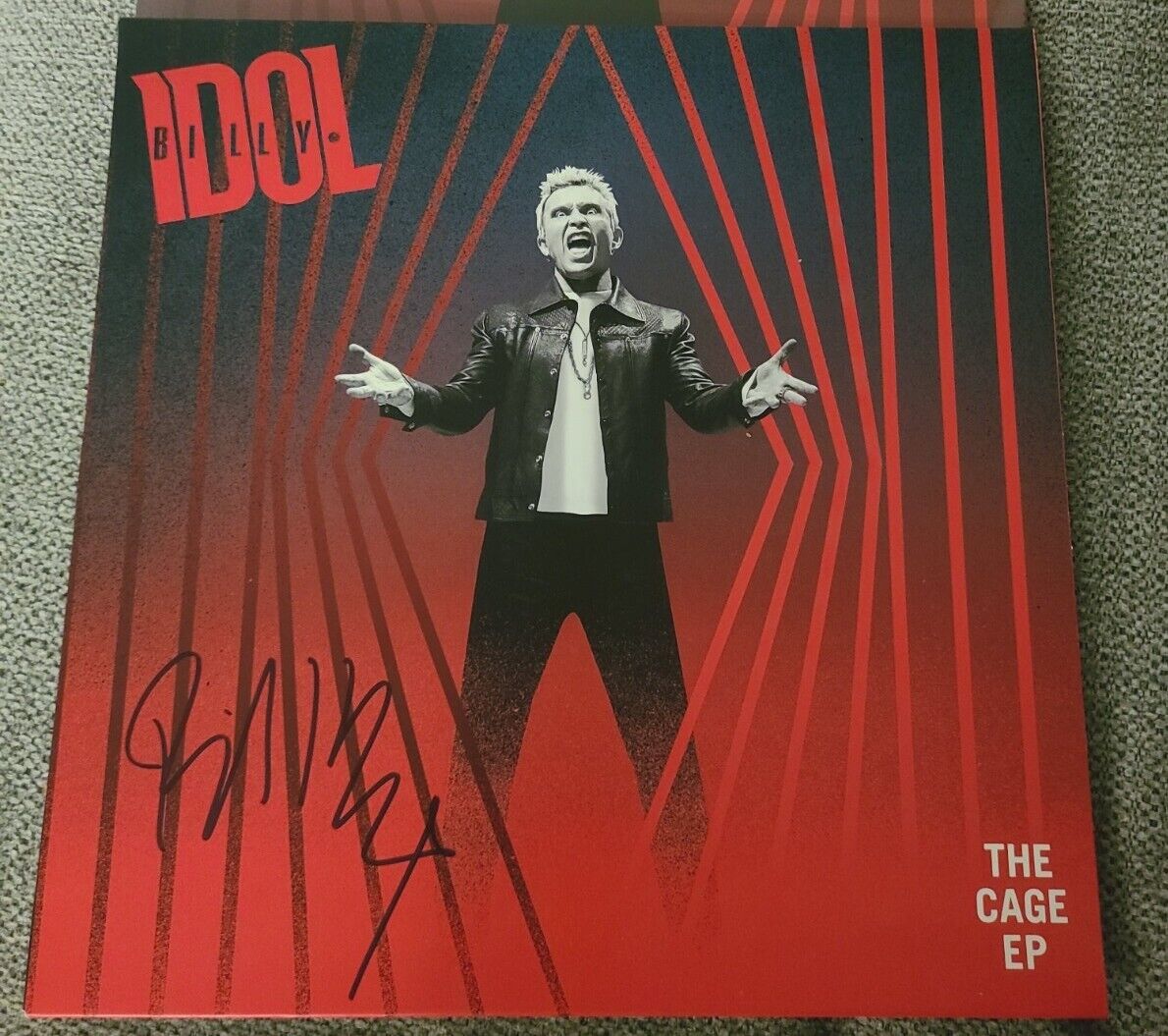 BILLY IDOL SIGNED THE CAGE EP VINYL  W/COA+PROOF WOW RARE AUTHENTIC ROCK
