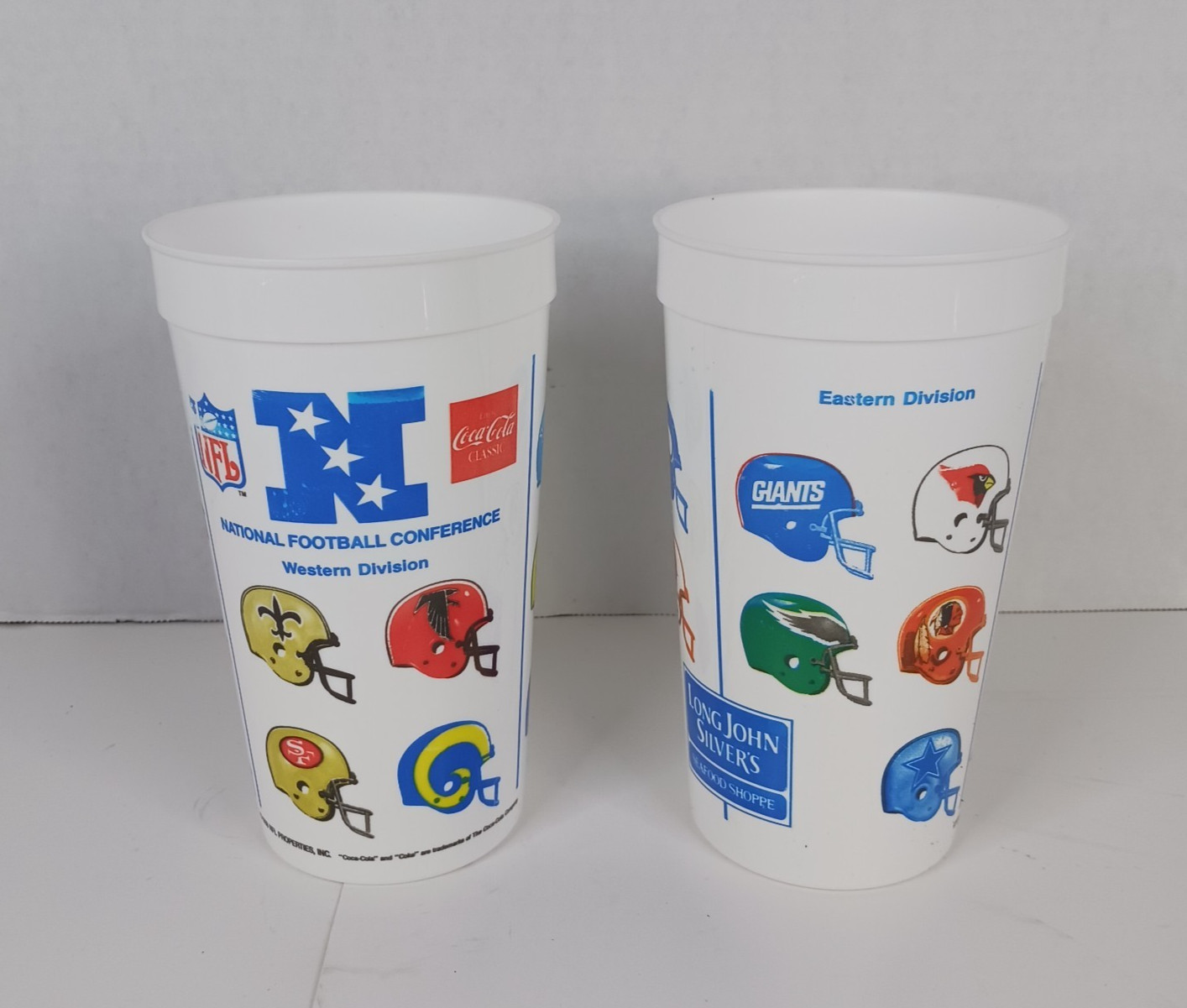 1988 Long John Silver Coca Cola NFL Souvenir Plastic Cup NFC Football Teams
