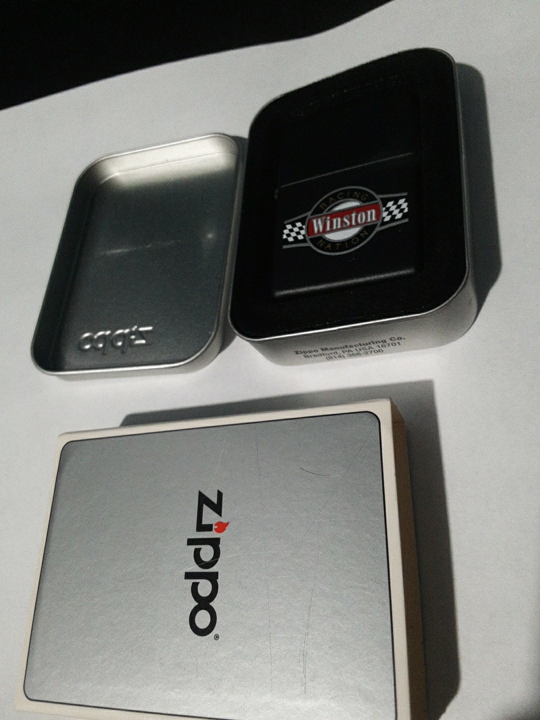 Vintage 2000 Winston Racing Nation Black Matte Zippo Lighter NEW  with Box