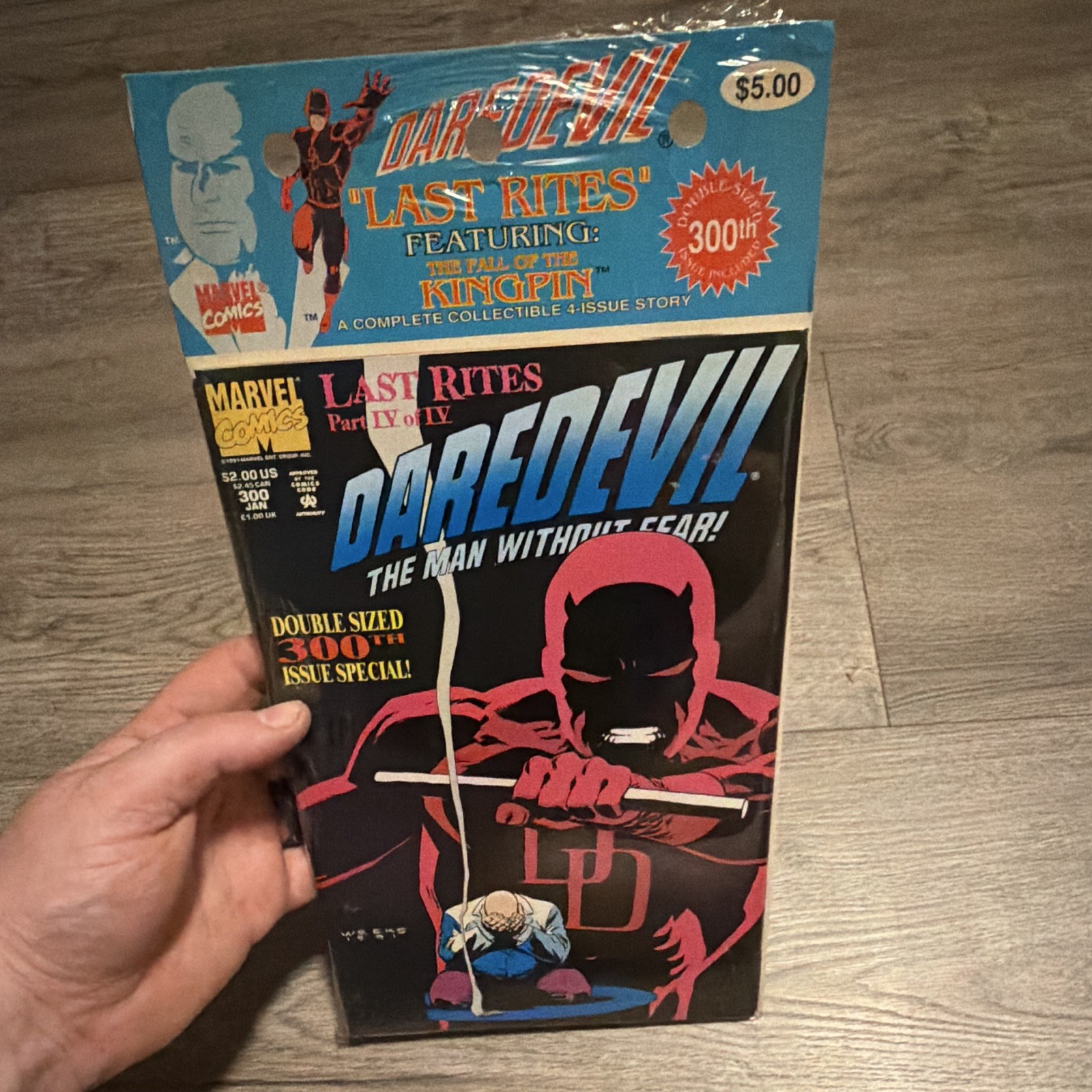 vintage Marvel multi-pack or grocery bag comic pack featuring Daredevil #300