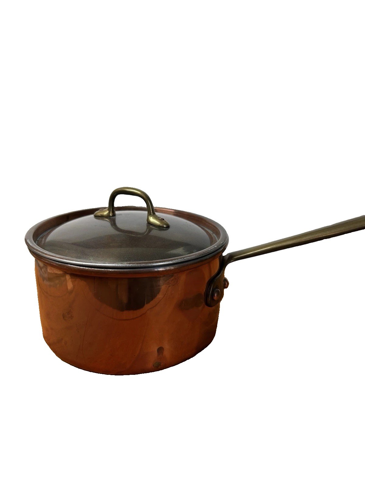 Copral Copper & Brass 6” Sauce Pan with Lid Vintage Made In Portugal