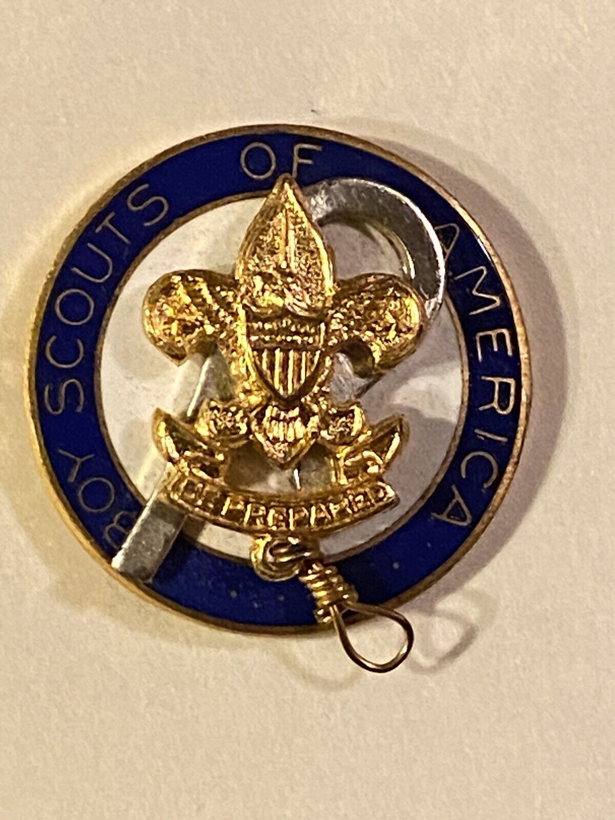 Boy Scout Chaplain Collar Brass c1956 2 Vertical Posts