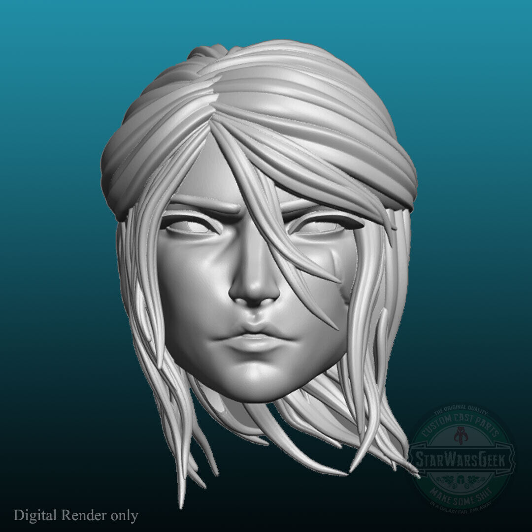 Ciri The Witcher v2 Cirilla Fiona Elen Riannon custom head for action figures