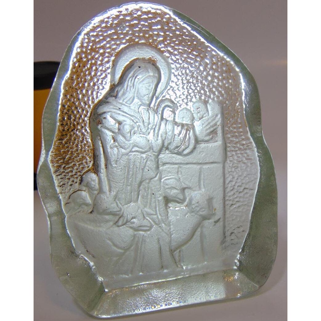 Religious Art Glass Paperweight Jesus Figure Christian Home Decor The Protector