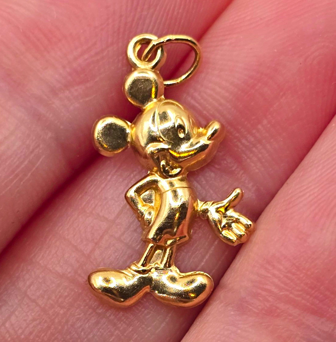 Vintage 14K Yellow Gold Disney Mickey Mouse Charm or Pendant by Wells / Vandell