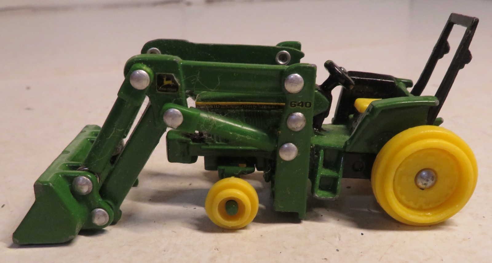 ERTL John Deere 6400 Tractor and Loader Diecast 1/64 Scale Used Parts or Repair