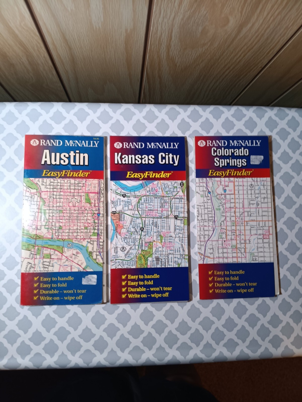 VTG Rand McNally Easy Finder Street Map Index Easy Fold Laminated KC Austin Col