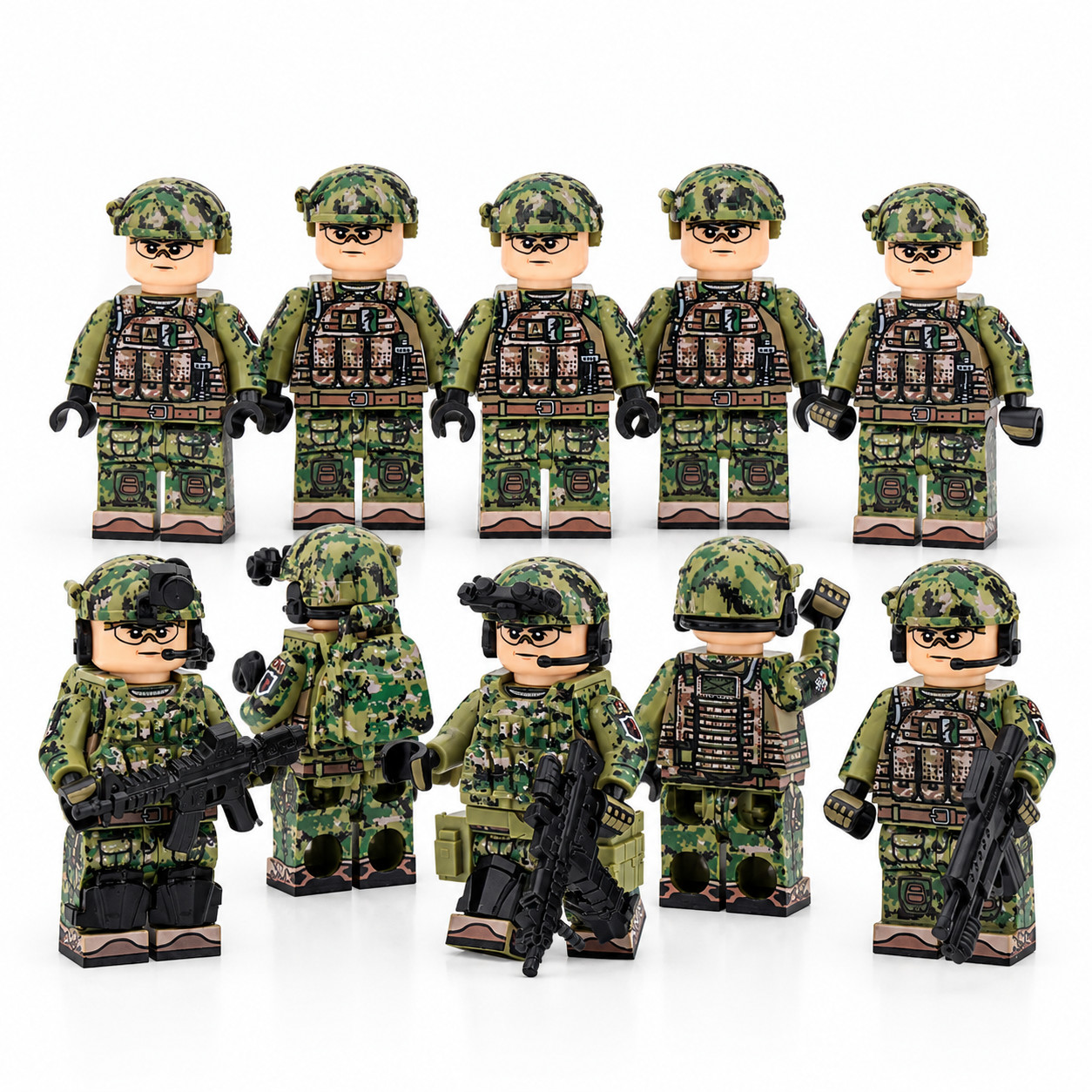 Elite Delta Force Mini Military Figures Set – 10 U.S.  Soldiers with Gears