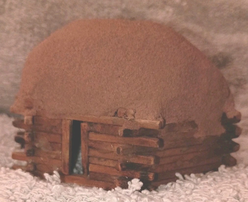 Vintage Navajo Folk Art Minature Hogan Signed W. Begay