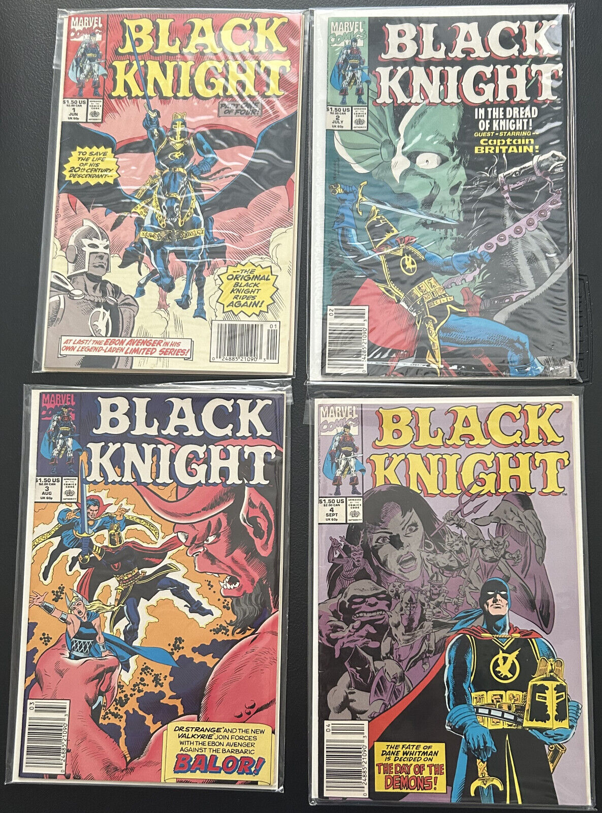 Black Knight #1-4 - Complete Limited Series - Marvel Newsstand Comics 1990 VF