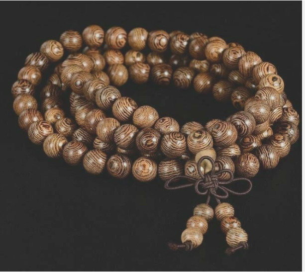 Natural Sandalwood 108 Bead Bracelet Buddhist Meditation Prayer Rosary Unisex