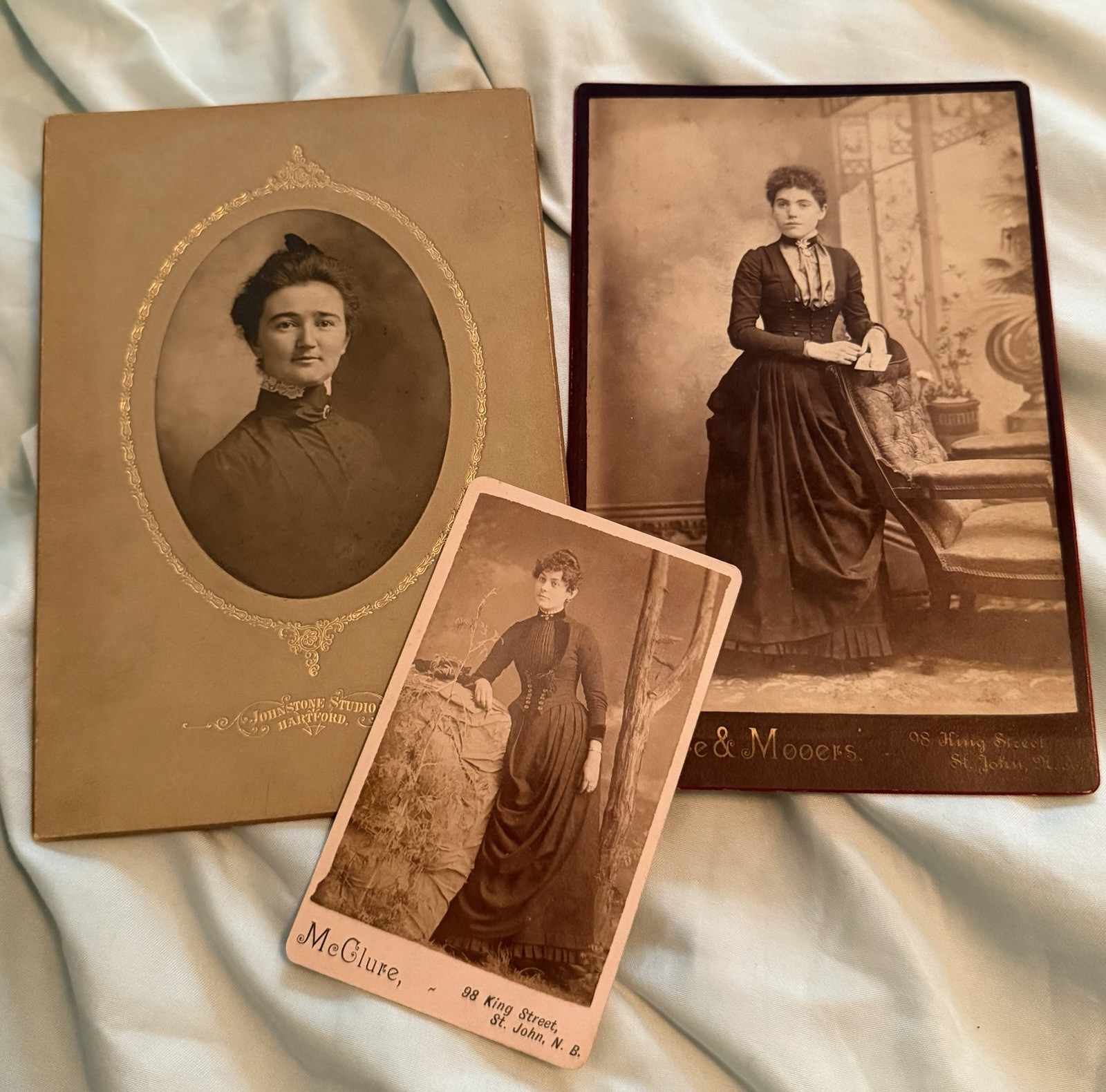 Antique Victorian Photo Lot 3 Woman Portraits McClure St John New Brunswick