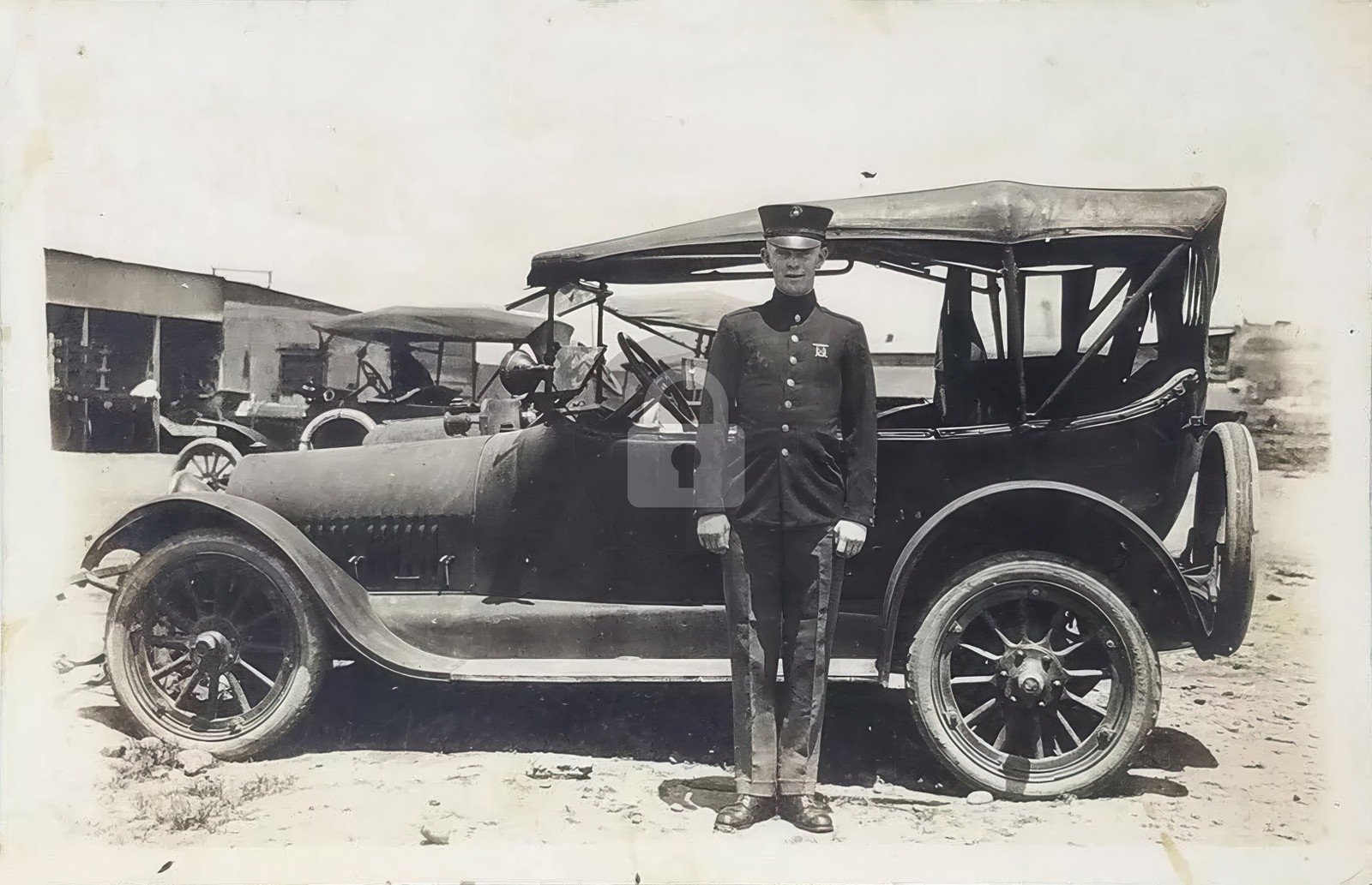 WWI USMC Marine Corps Soldier in Uniform 1919 RPPC Photo Postcard COPY