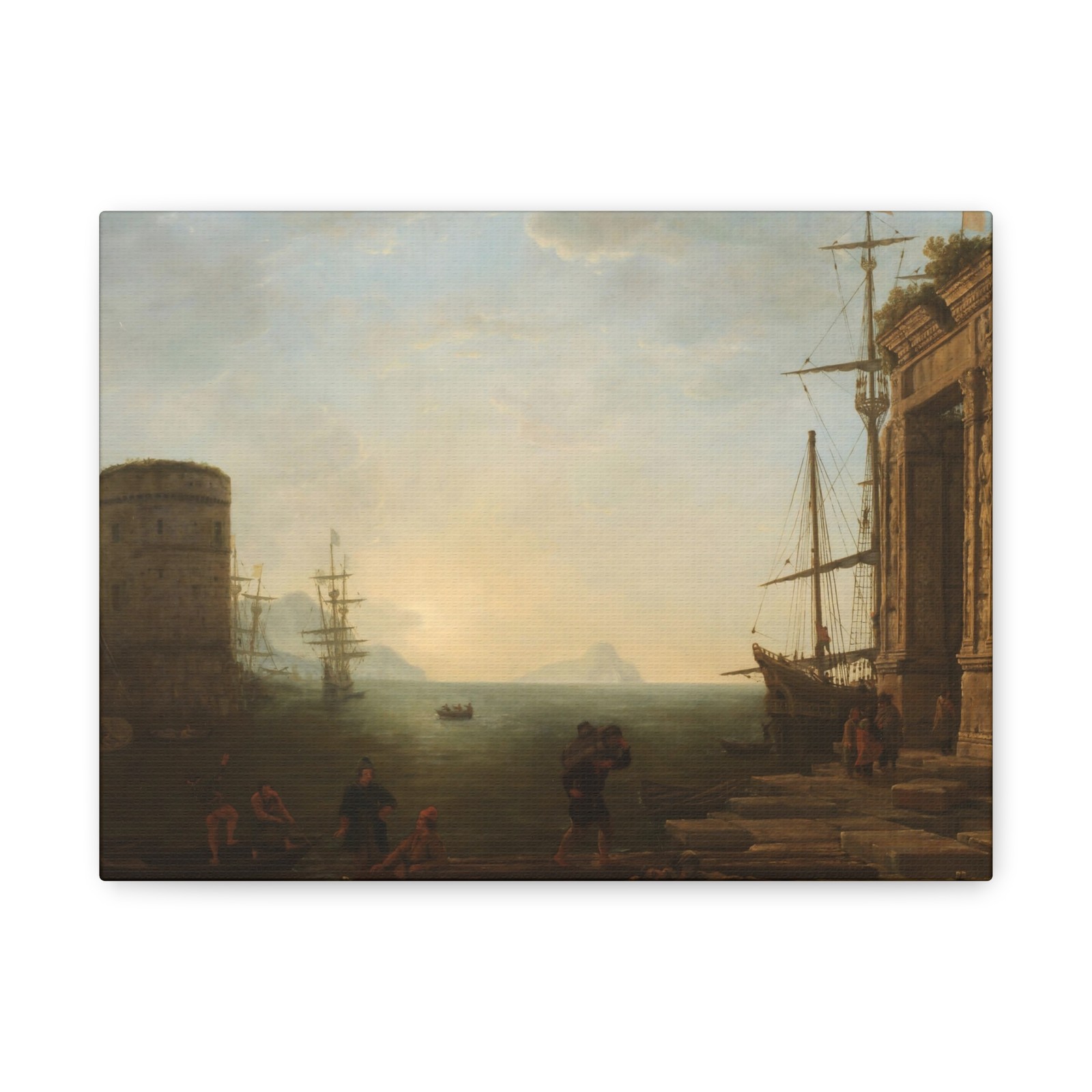 Claude Lorrain - Havengezicht bij zonsopgang - c. 1637 - Canvas Wall Art