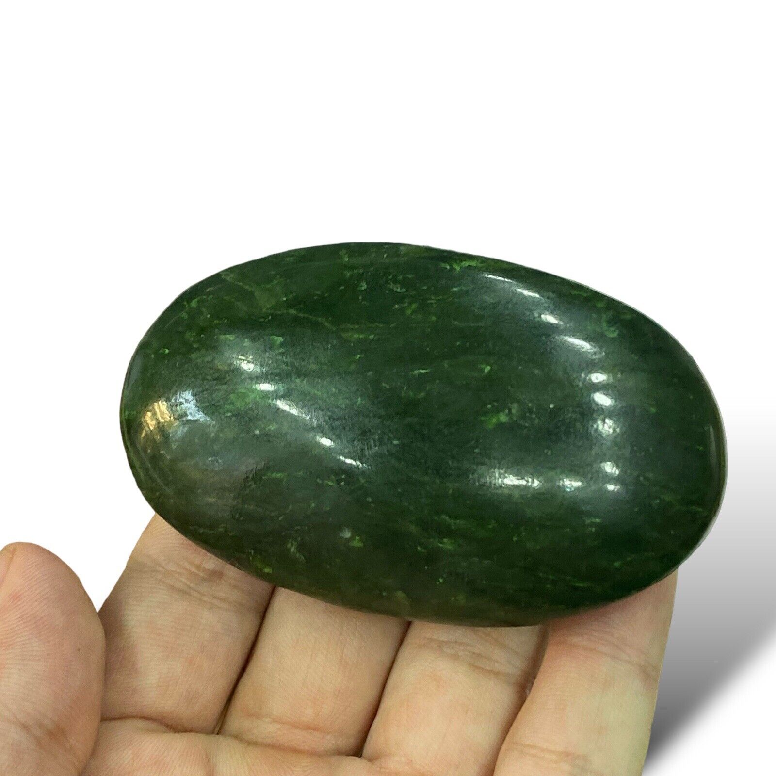 Nephrite jade Palm Healing Crystal Natural Stone  Reiki Mineral