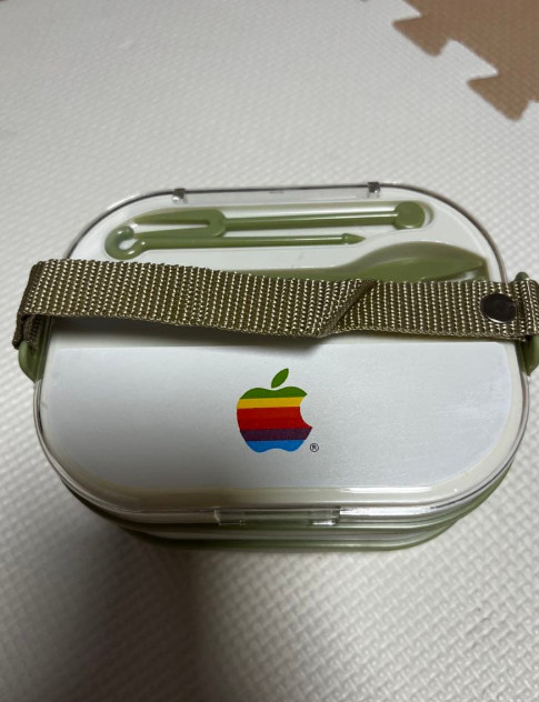 Rare Vintage Apple Computer Rainbow Logo Bento Lunch Box Promo Brand New