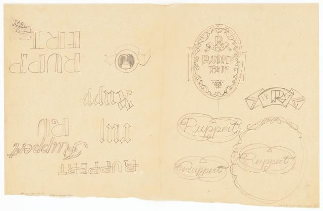 New York NY 1930s Ruppert Beer Logo Ale Truck Graphic Designs Sketches
