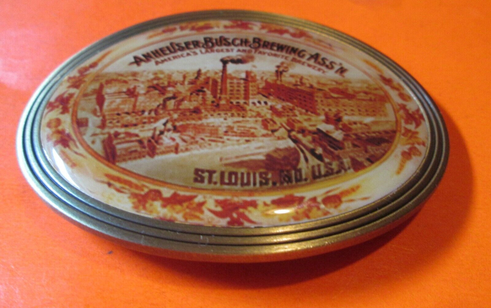 Vintage ANHEUSER-BUSCH BREWING ASSN 15x12 Beer Serving Tray ST LOUIS MO Brewery