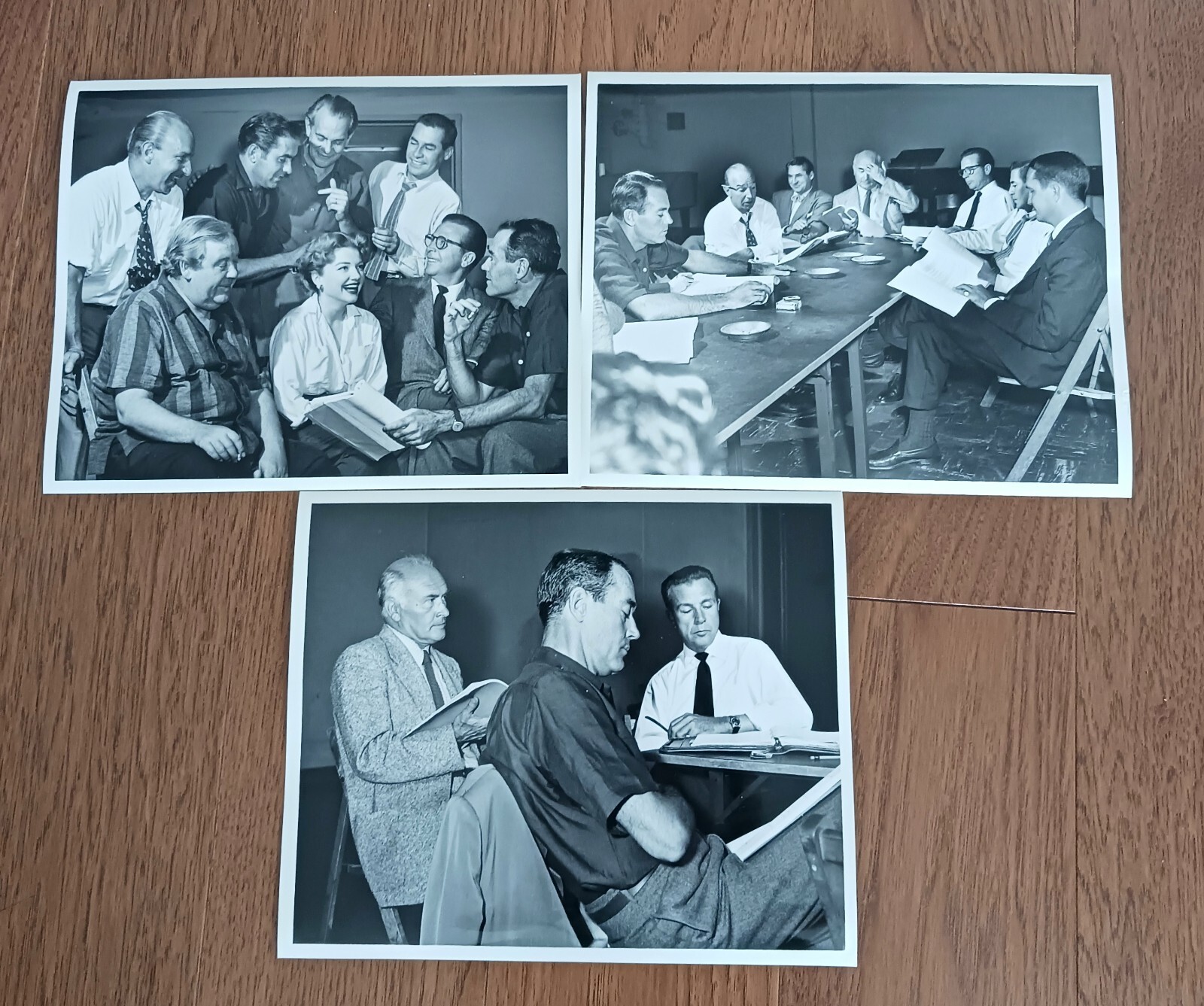 Henry Fonda, Tyrone Powers, D. Powell, A. Baxter Vtg Photos Table Read  Lot Of 3