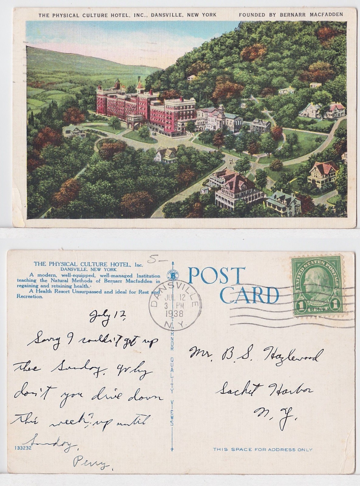TurtlesTradingPost- Dansville, NY 1938 The Physical Culture Hotel TurtlesTradingPost- Dansville, NY 1938 The Physical Culture Hotel