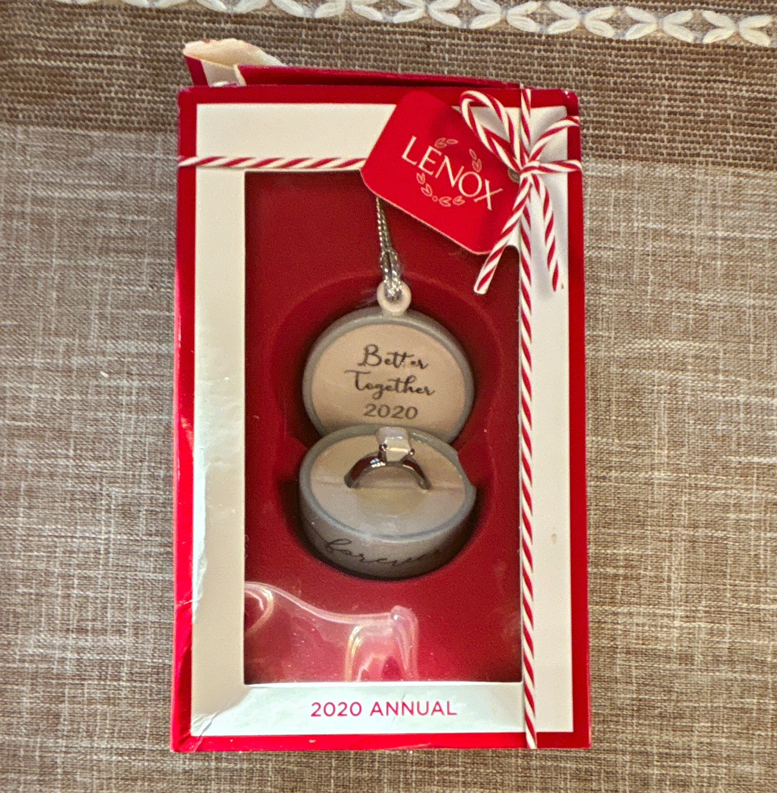 Lenox 2020 Annual Together Forever Ring Box Wedding Ornament 2.375in 890946