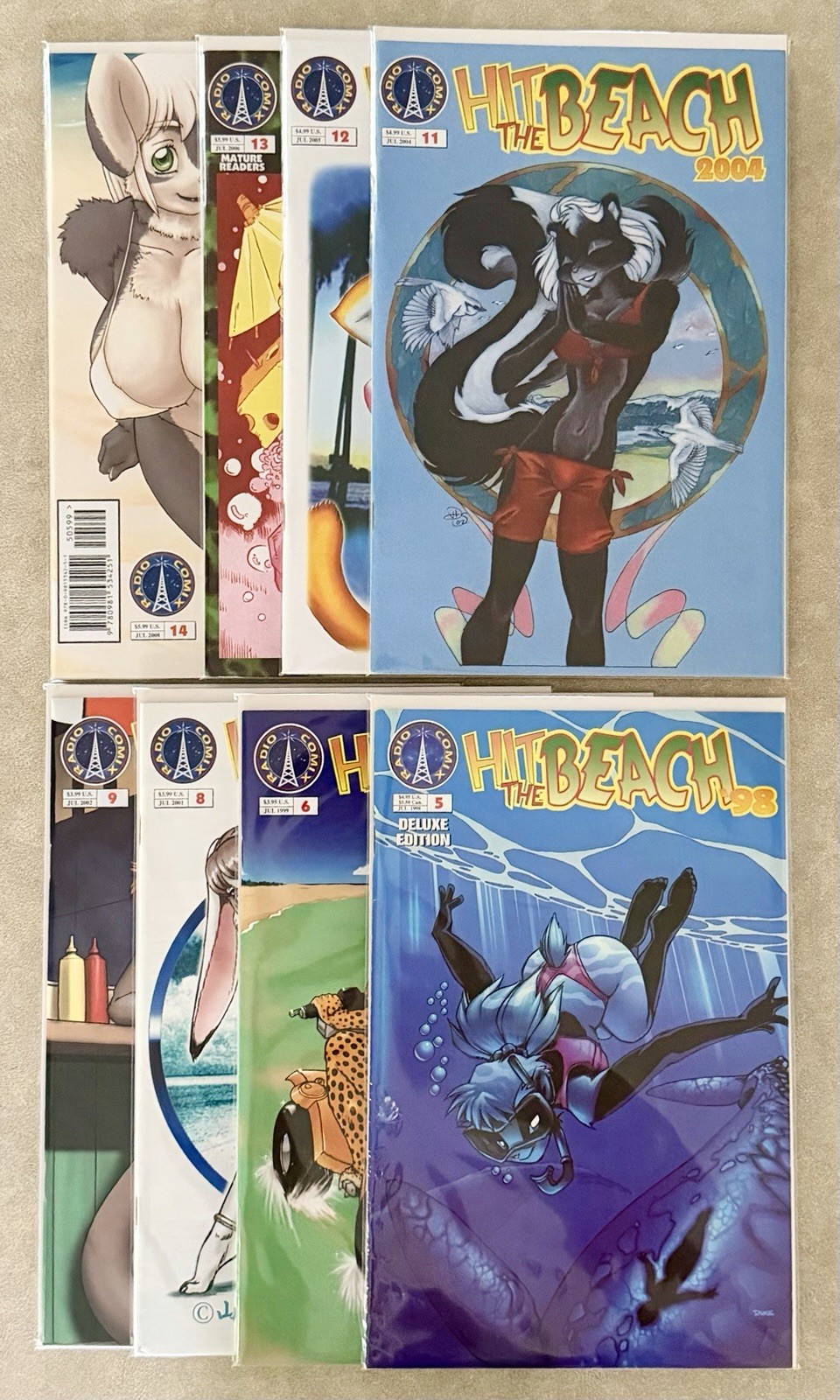 Radio Comix Hit the Beach Comic Book Lot Of 8