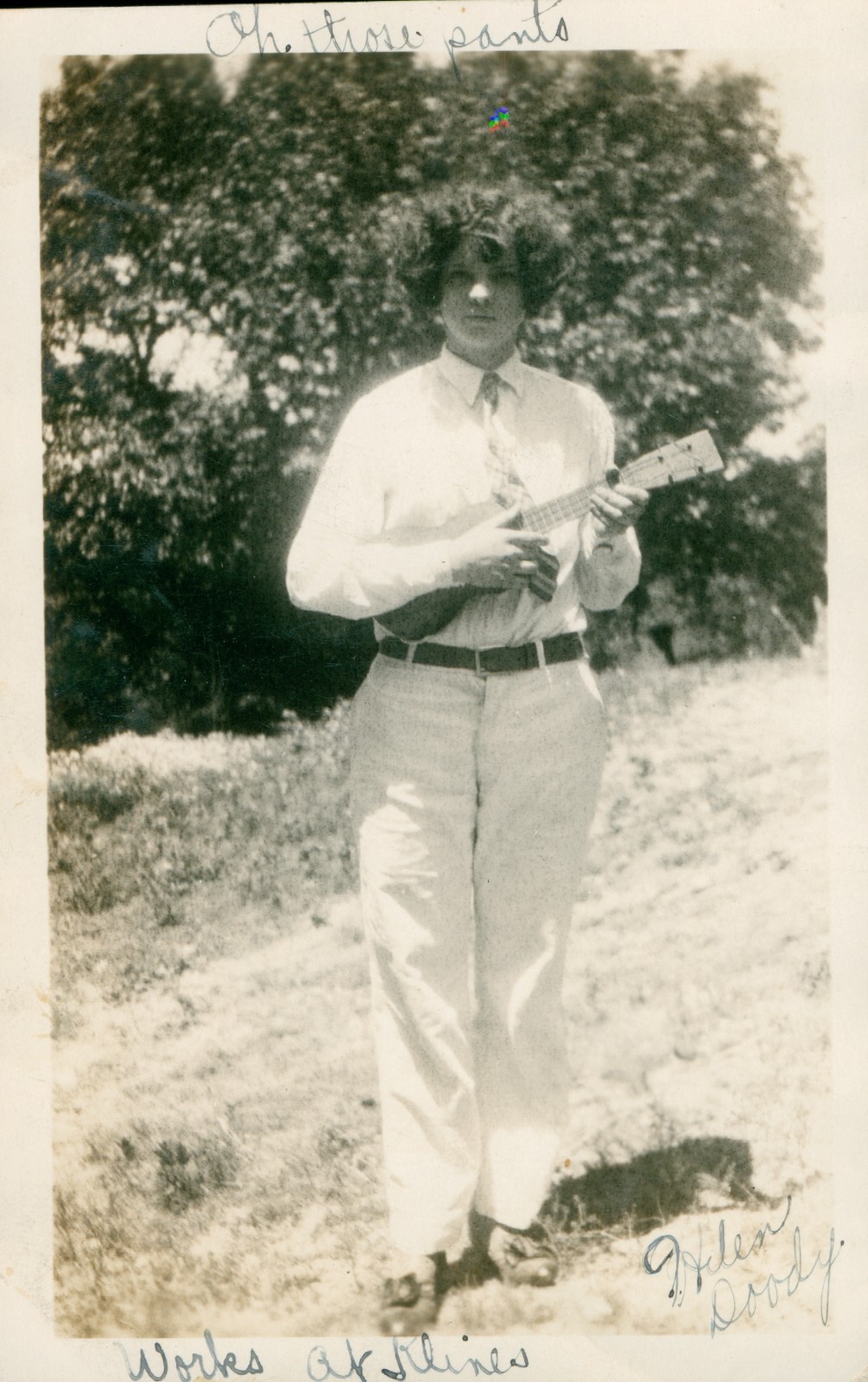 Vintage Photo - Woman in Mens Clothing Ukelele Cross Dressing - Lesbian Interest