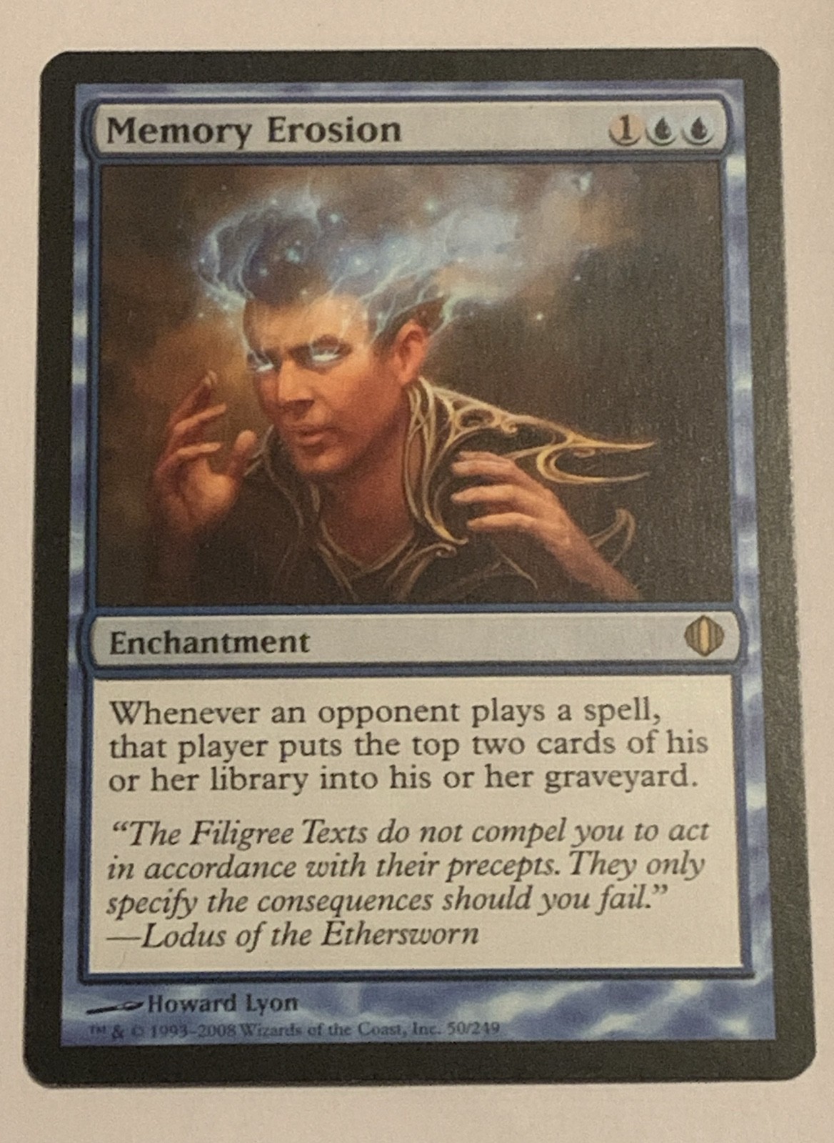 Memory Erosion Shards of Alara Rare MTG Magic The Gathering 050/249 Blue NM EDH