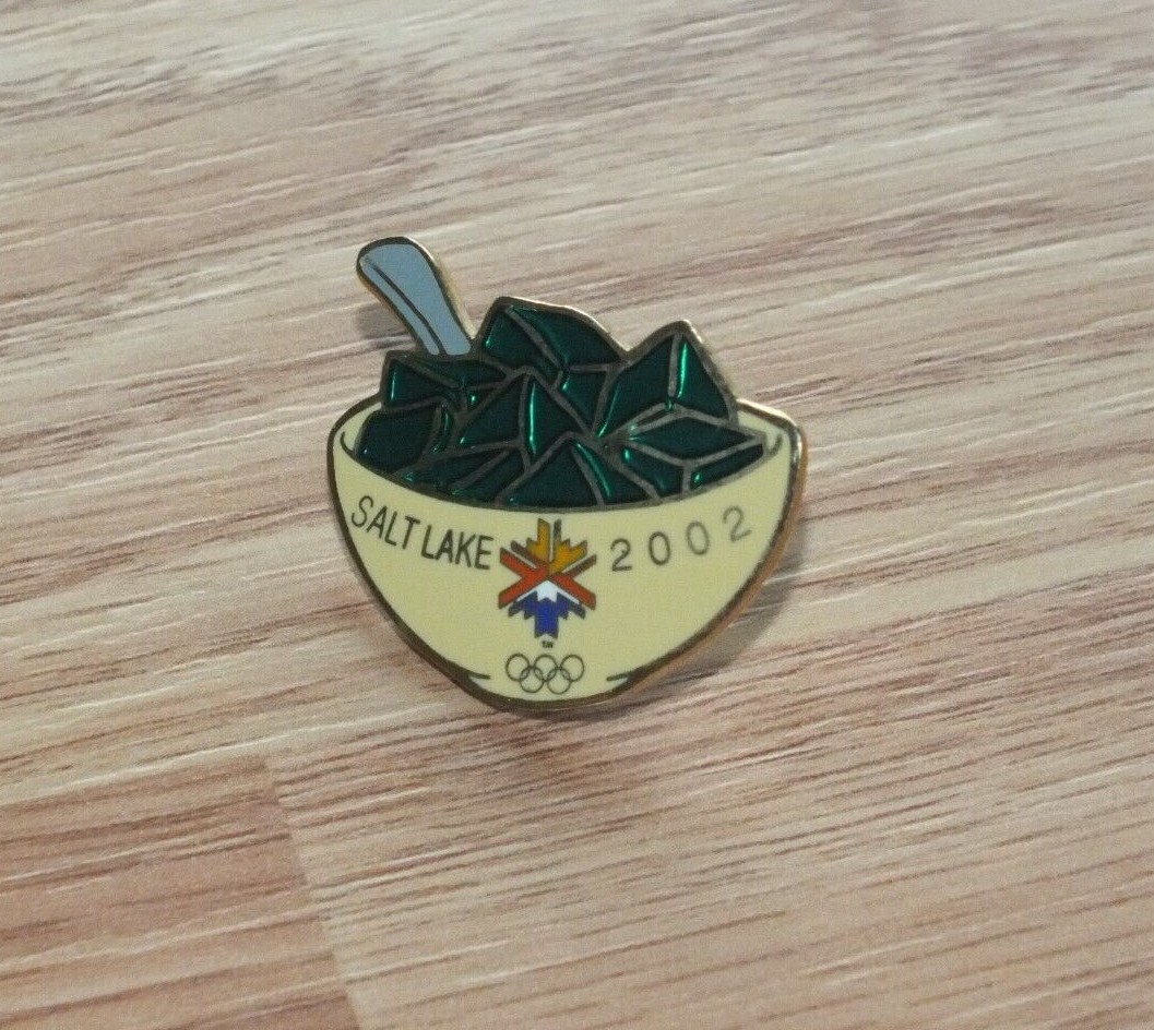 Rare Salt Lake City 2002 Olympics Bowl of Green Jello Collectible Souvenir Pin 