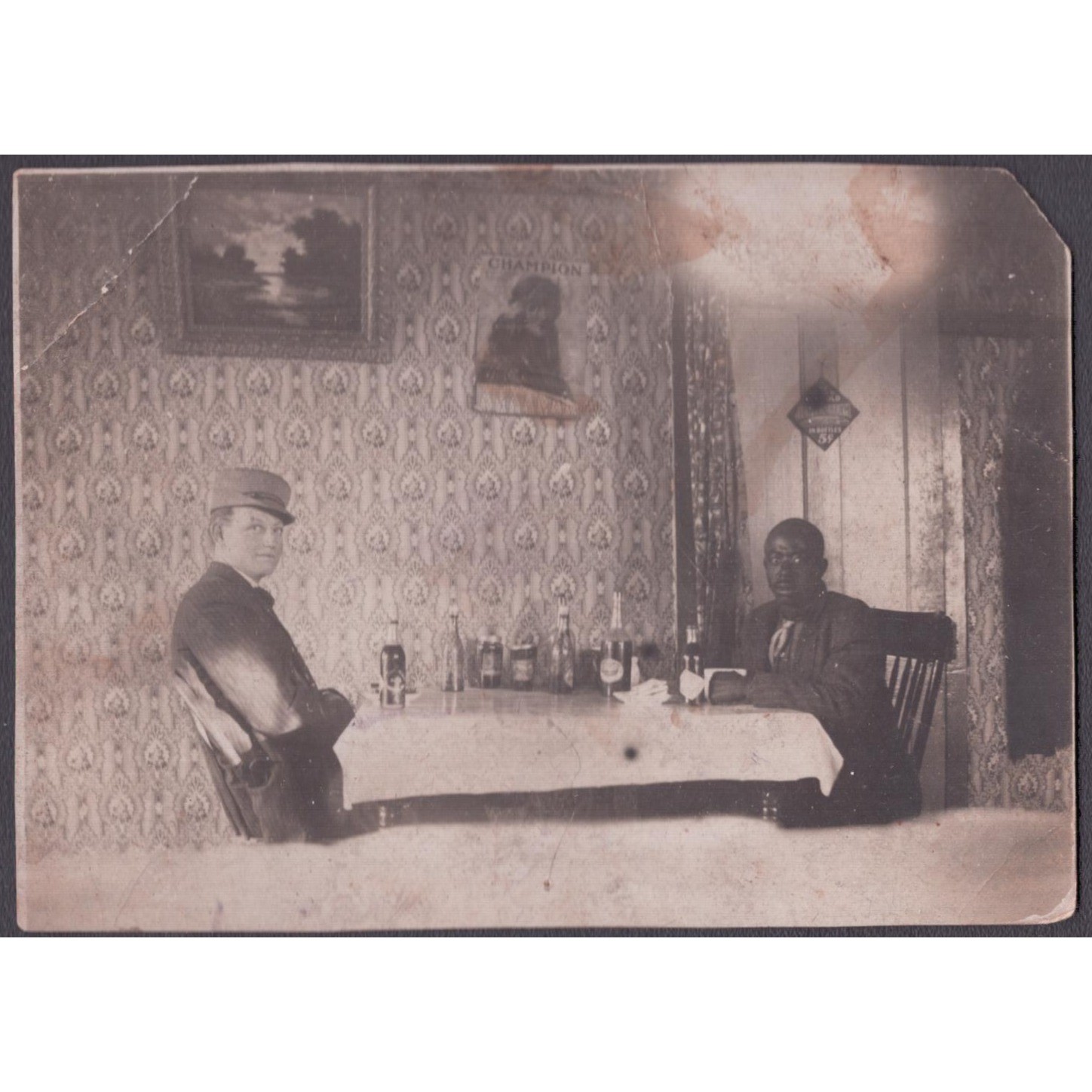 RPPC 1908 Shobonier IL Roosevelt Booker T Washington Dinner Joke Black Americana