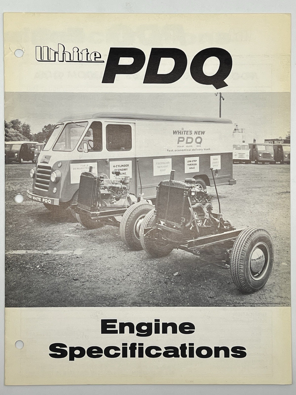 1961 WHITE MOTOR COMPANY All Models of PDQ Engine Specifications Dealer Brochure 1961 WHITE MOTOR COMPANY All Models of PDQ Engine Specifications Dealer Brochure