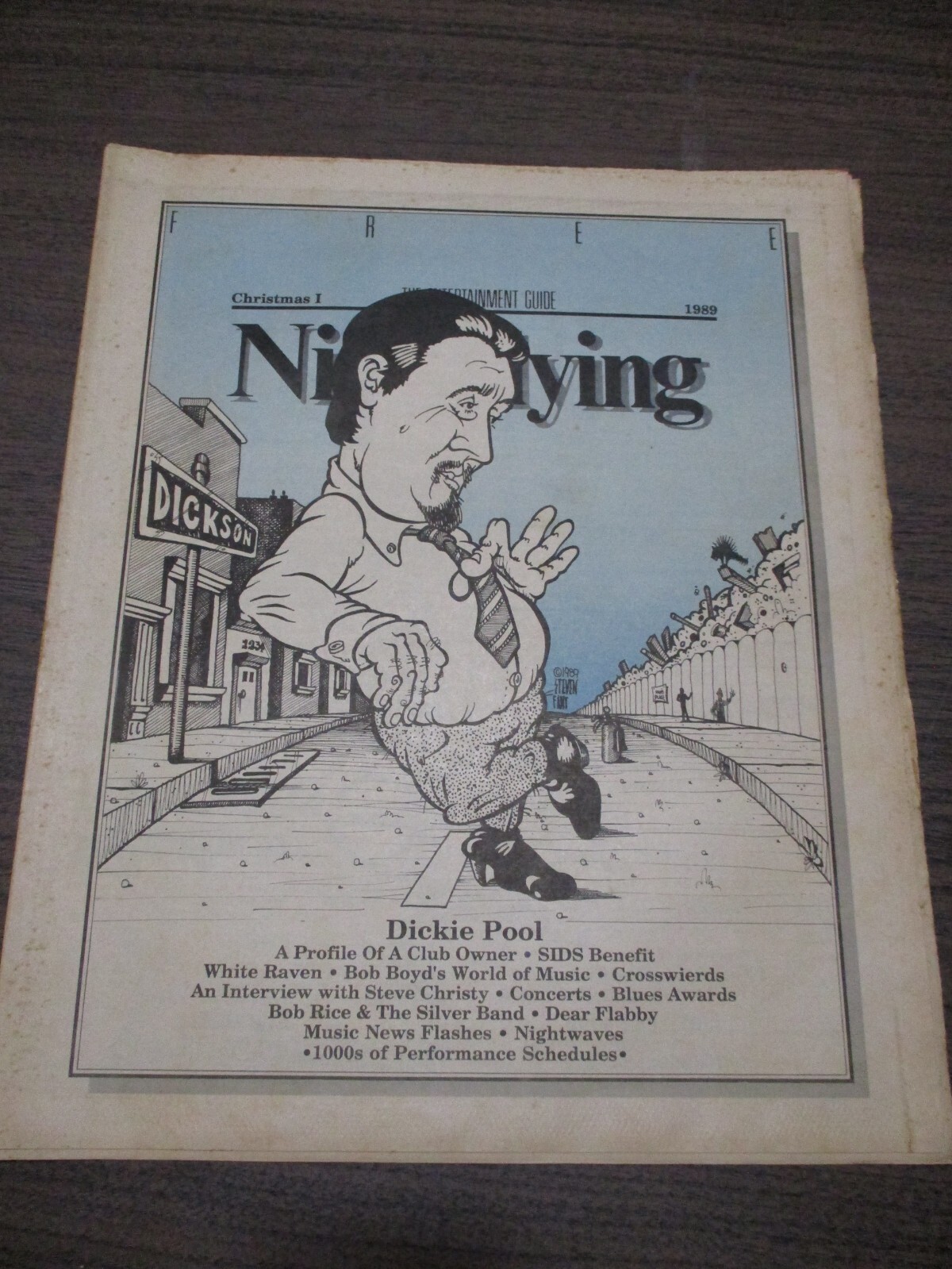 Nightflying Newspaper Little Rock Fayetteville AR Christmas 1989 Dickie Pool