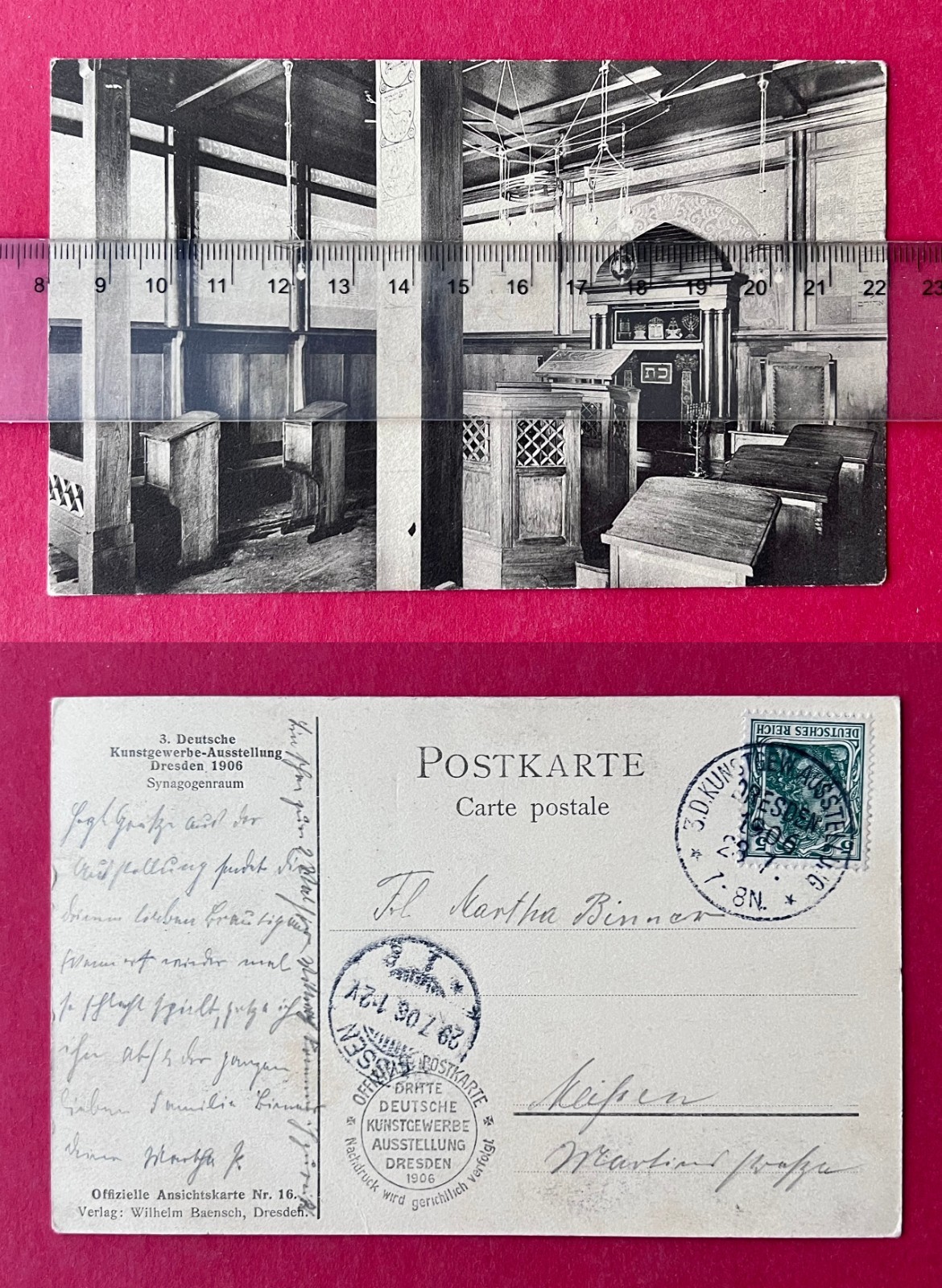 Occasion Postcard Dresden 1906 Synagogue Room 3rd Dt. Arts and Crafts Exhibition (183154