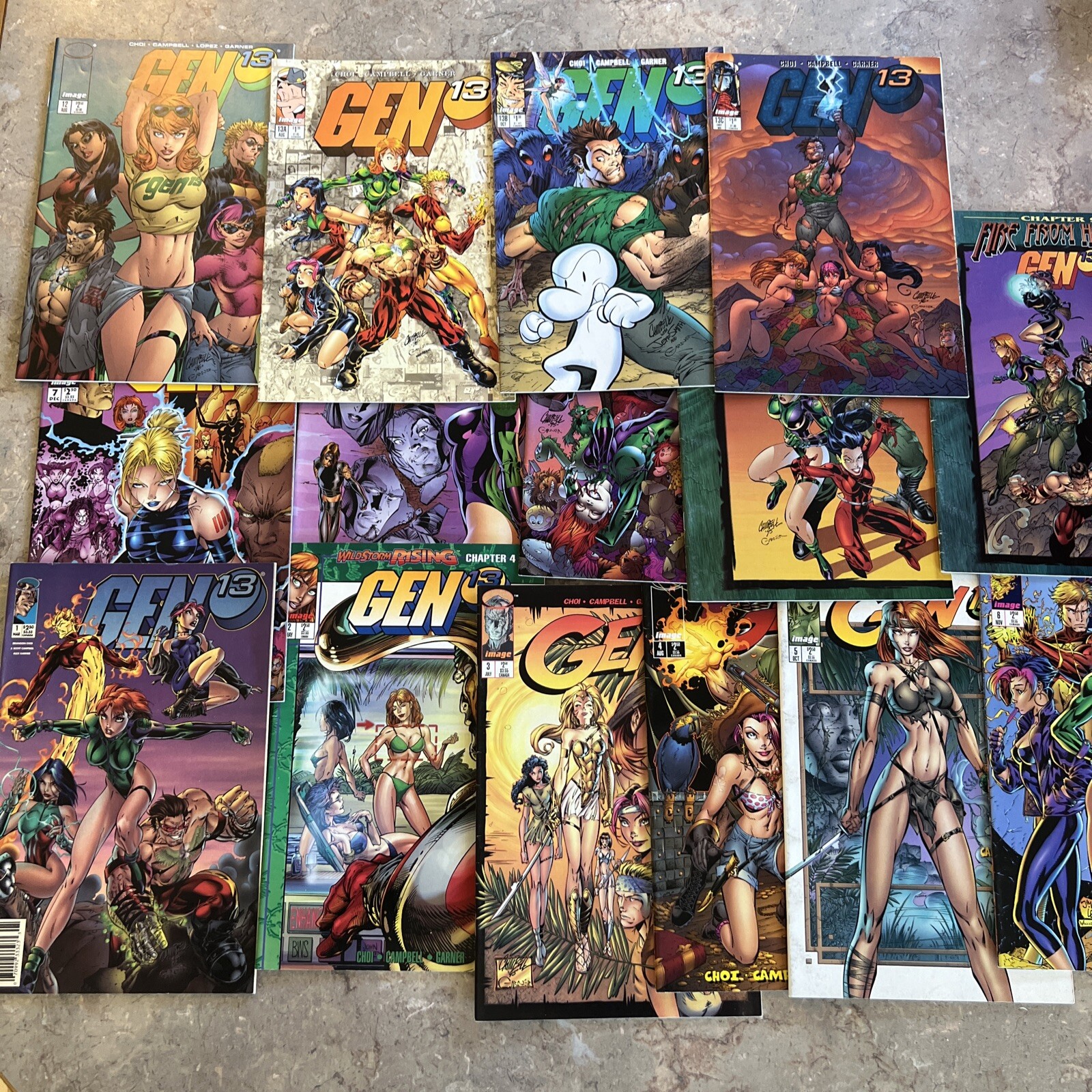GEN 13 Comic books Run Of First 13 Issues Plus 3 Of 13a/b/c Total 15