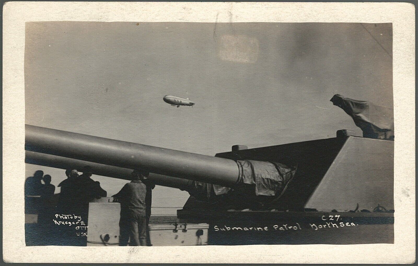 British Royal Navy Air North Sea 8 Dirigible Submarine Patrol North Sea WWI RPPC