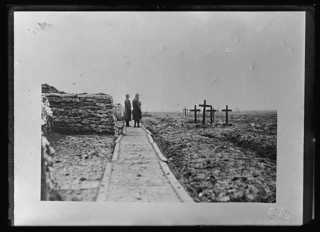 Photo:Belgium 1914 WWI Battlefield Graves Crosses Belgian Soldiers