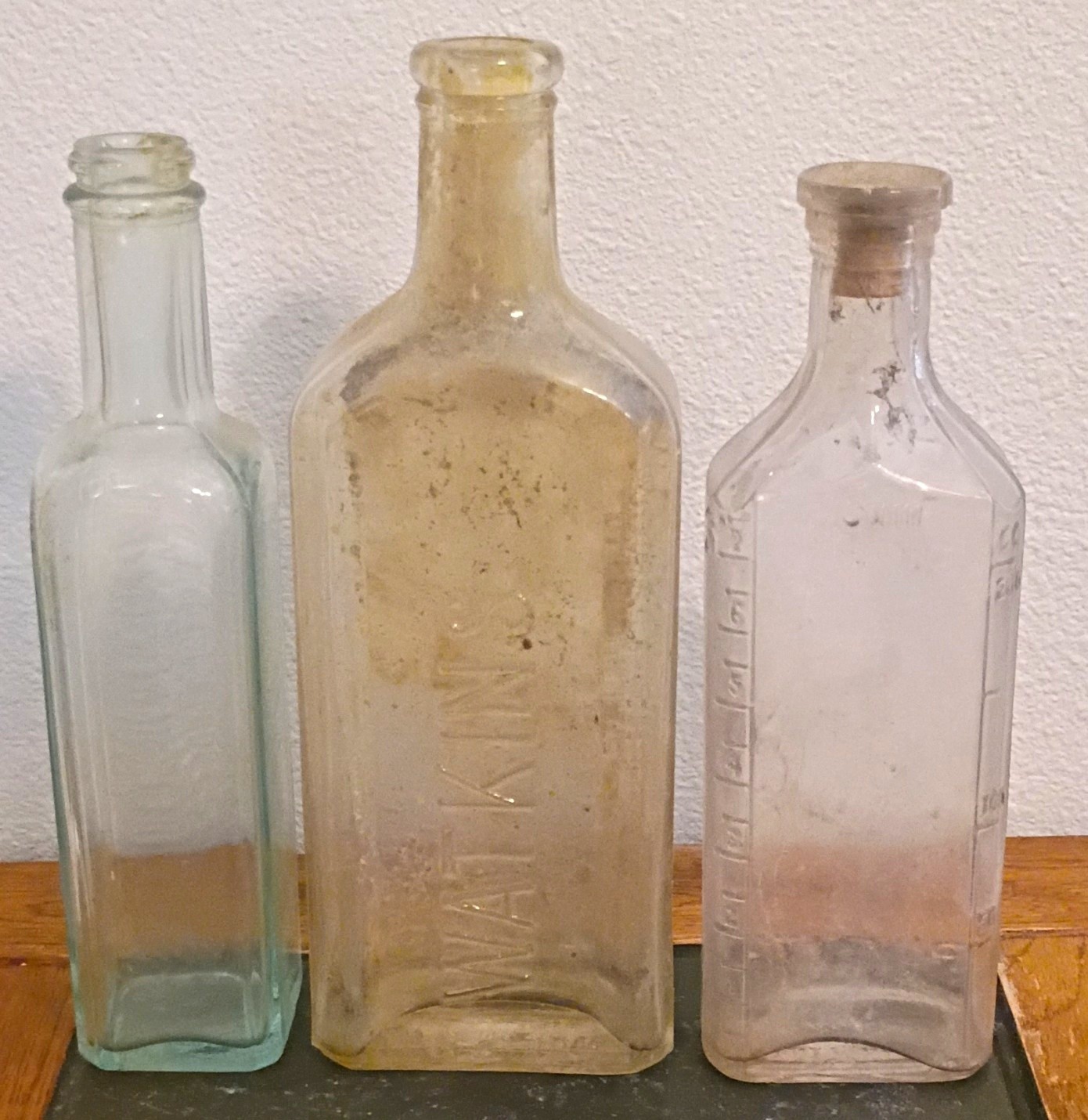 Lot of 3 Vintage Clear Glass Medicine Bottles, Embossed Bottle Lot Lot of 3 Vintage Clear Glass Medicine Bottles, Embossed Bottle Lot