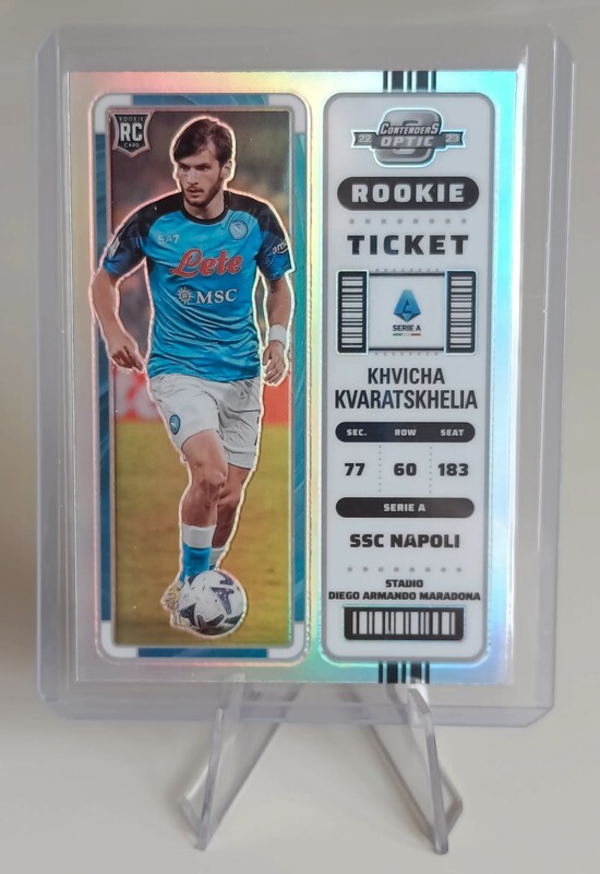2022-23 Panini Chronicles Khvicha Kvaratskhelia Optic Rookie Ticket Prizm Silver