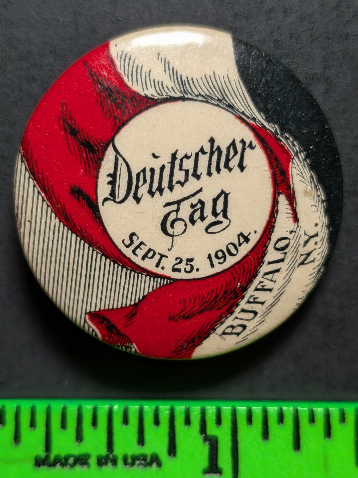 Vintage 1904 German Day Buffalo New York Pinback Pin Vintage 1904 German Day Buffalo New York Pinback Pin