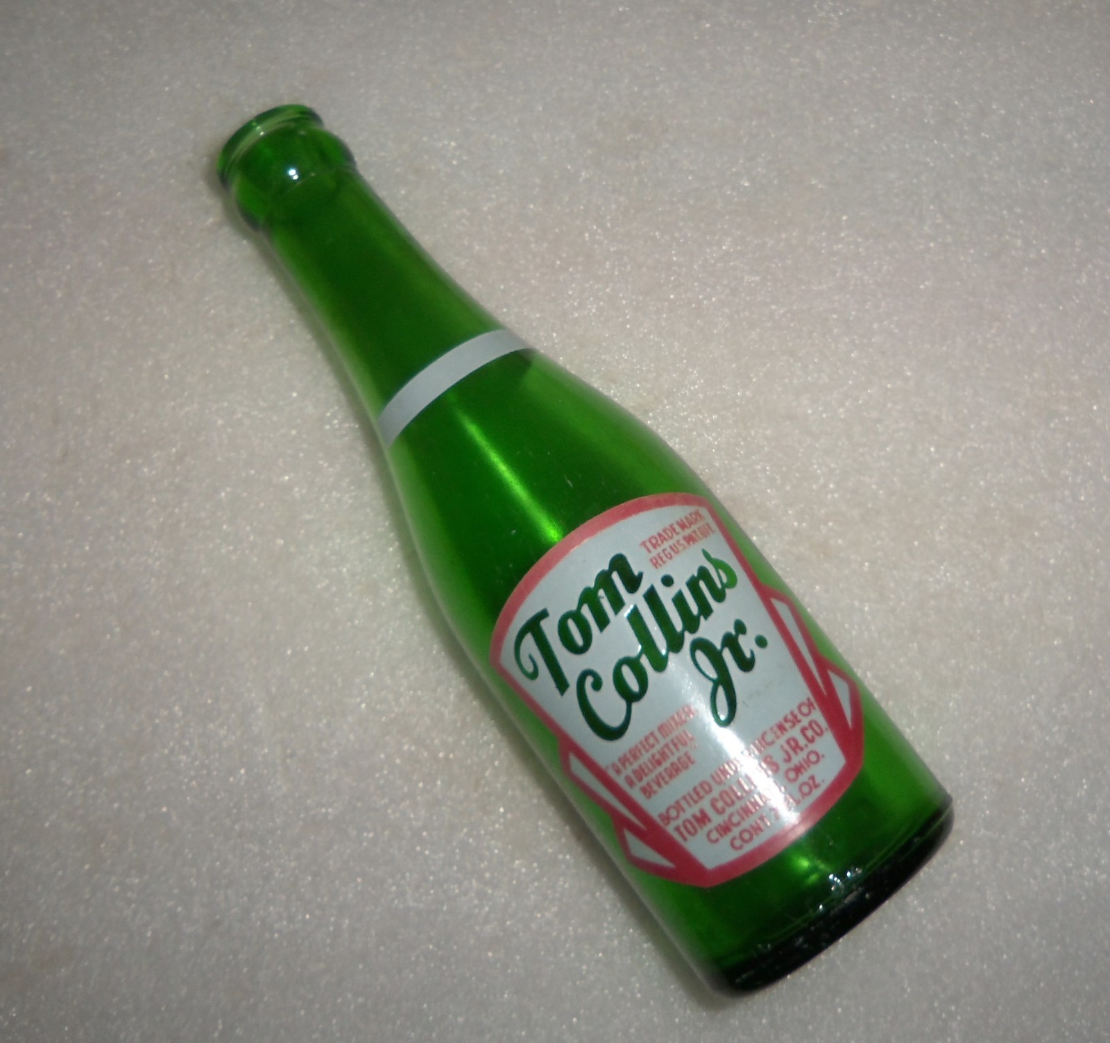 Vintage Tom Collins Jr Mixer Green 7 Oz Barq's Soda Bottle Big Springs Texas Vintage Tom Collins Jr Mixer Green 7 Oz Barq's Soda Bottle Big Springs Texas