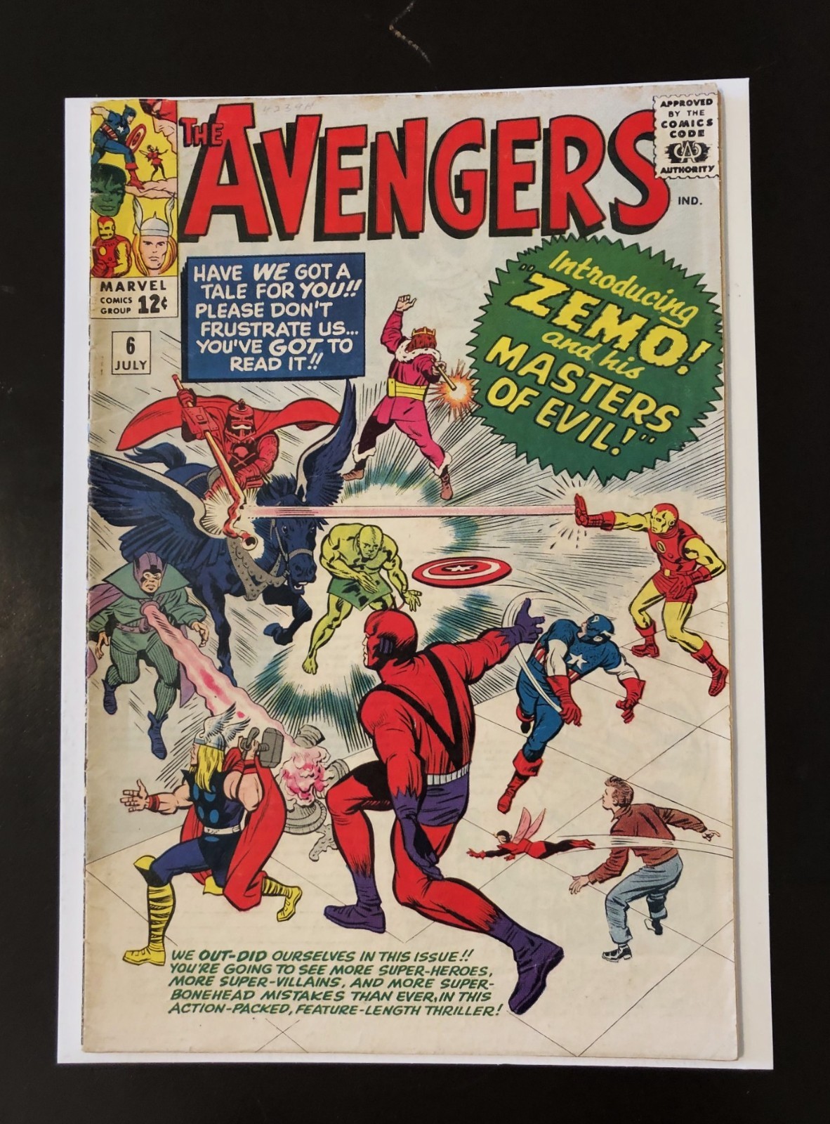 Avengers #6. VG 4.0. Thor. Iron Man. Captain America. 1st Original Zemo. 1964.