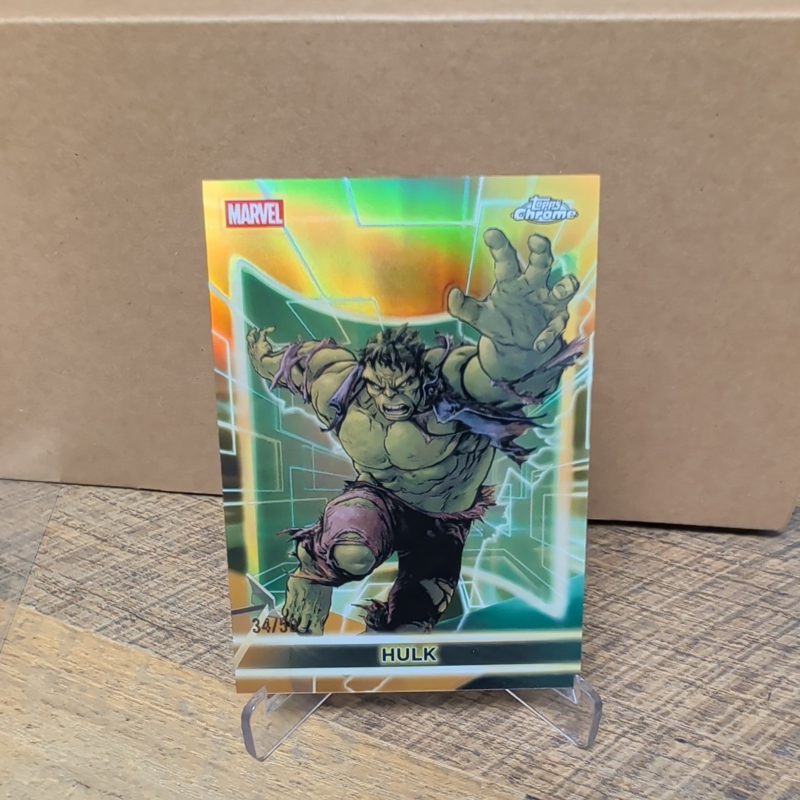 2026 Topps Marvel Neon Hulk #5 chrome etch 34/50