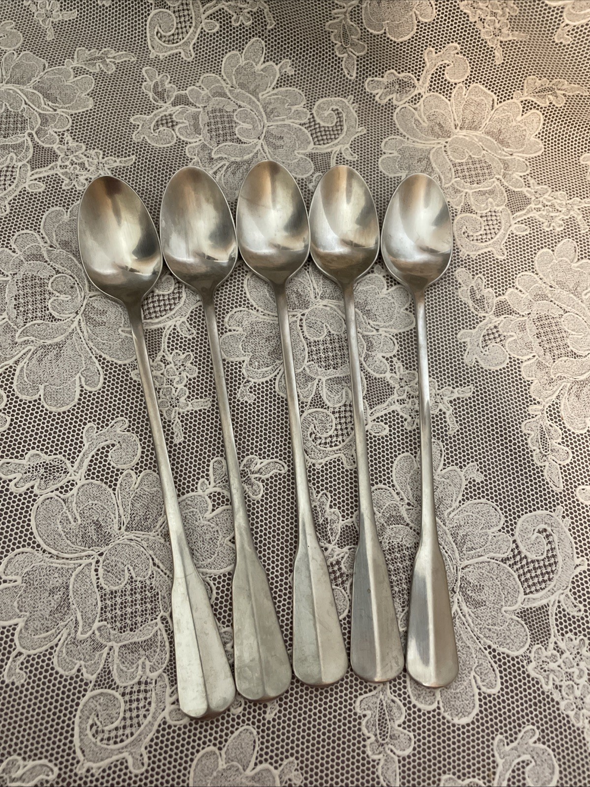 5 Oneida COLONIAL ARTISTRY Iced Tea Spoons Distinction Deluxe HH Stainless