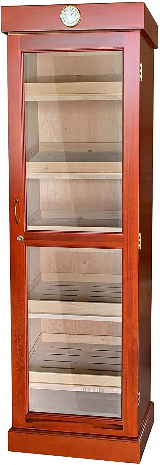 Humidor Supreme Large Cigar Humidor Display Cabinet, Cherry Wood - 3000 Cigars Humidor Supreme Large Cigar Humidor Display Cabinet, Cherry Wood - 3000 Cigars
