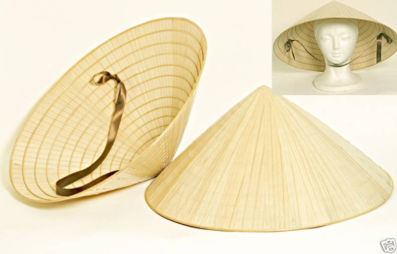 6 Vietnamese Asian Oriental Straw Palm Bamboo Leaf Farmer Garden Rice HATS
