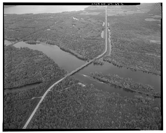 Photo:West Virginia Aerial View Bridge Over River 1993 Forest Road