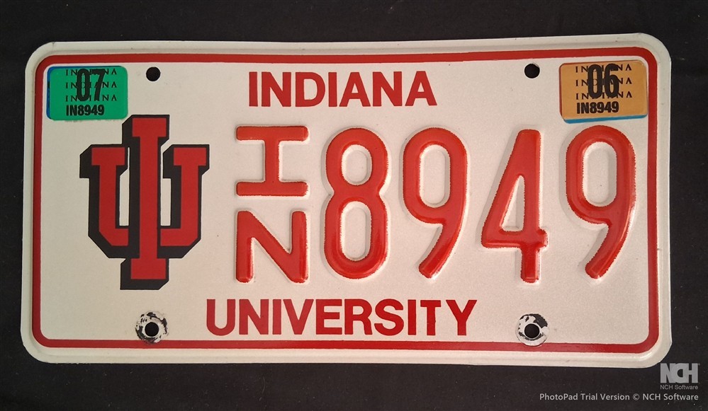 2006 INDIANA LICENSE PLATE • INDIANA UNIVERSITY • Hoosiers Bloomington 