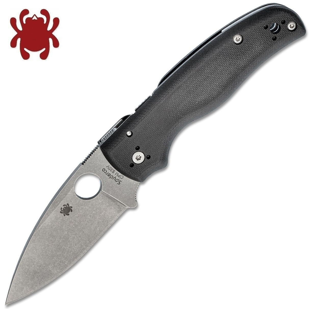Spyderco Shaman CPM-S30V Plain Blade Black G10 Handles C229GP- Authorized Dealer