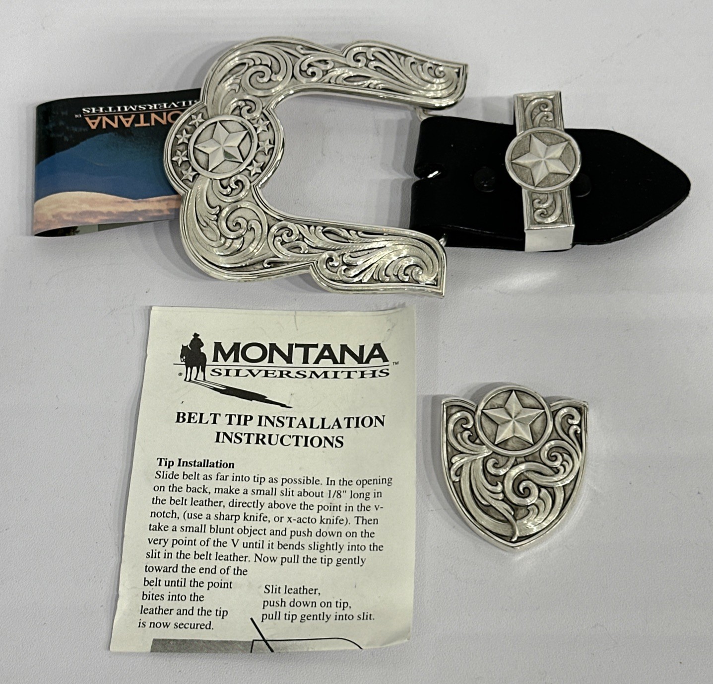Montana Silver Smiths 1 1/2 Star BKL Set Retro 11510RTS BELT BUCKLE