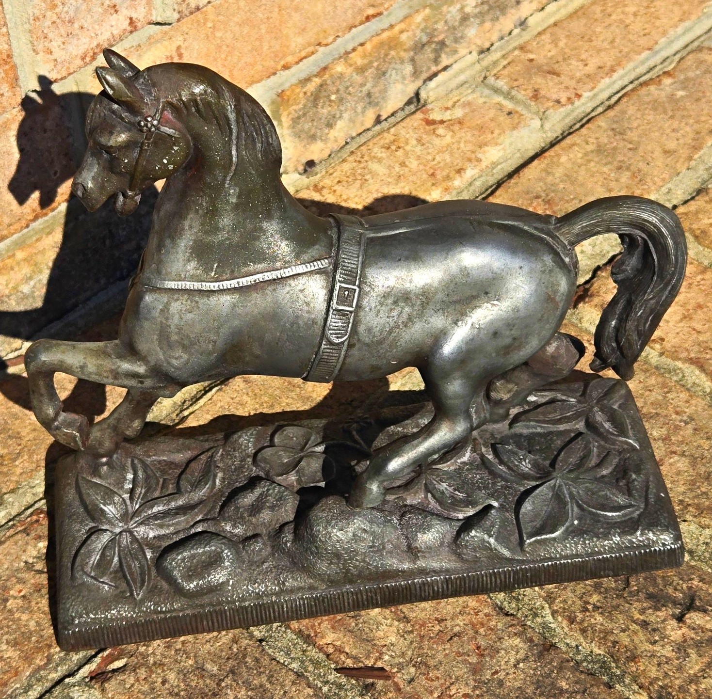 Spelter Metal Horse Sculpture / Statue 